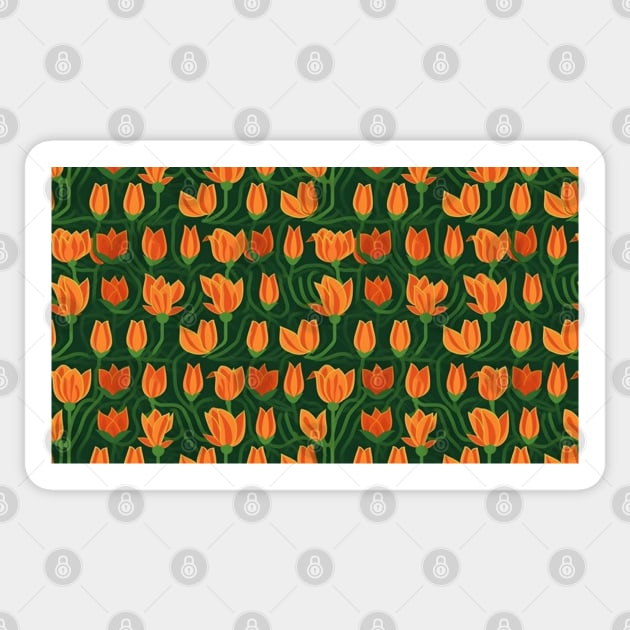 Tulips Flower Seamless Pattern V9 Sticker by Family journey with God